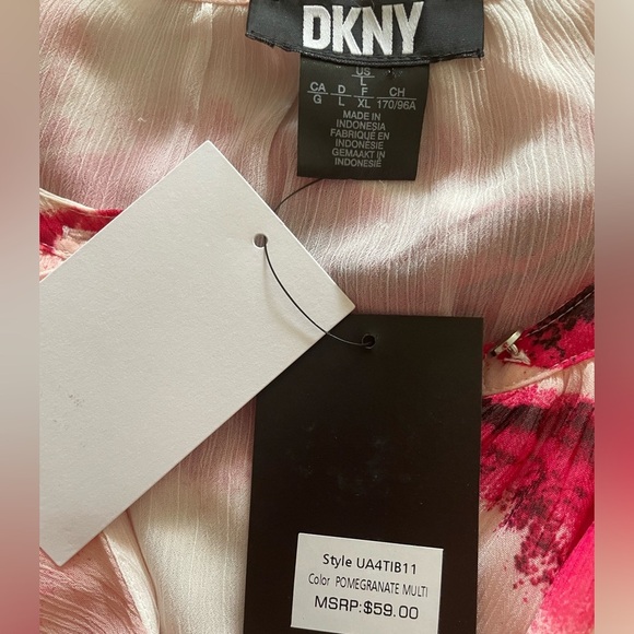 DKNY Women's Ruffled Cap Sleeve Top sz L - Picture 6 of 14